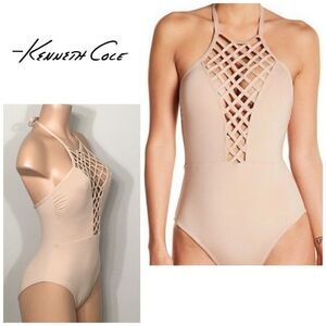 Kenneth Cole nude swimsuit.